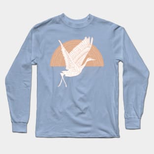 Peachy Crane Long Sleeve T-Shirt